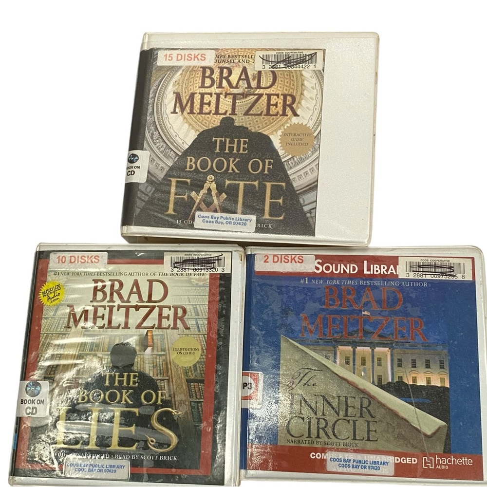 Lot of 3 Audio Books Brad Meltzer Book of Lies Inner Circle Book of Fate  41 hrs